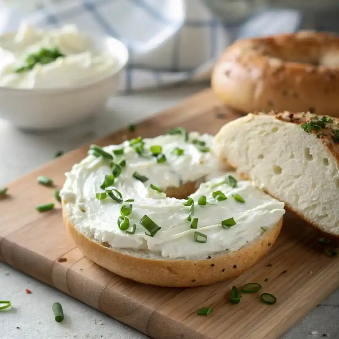 Close-up collage of cottage cheese bagel recipe steps
