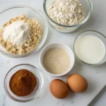 Protein pancake mix ingredients on kitchen counter