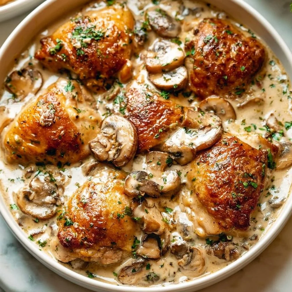 Creamy Garlic Mushroom Chicken