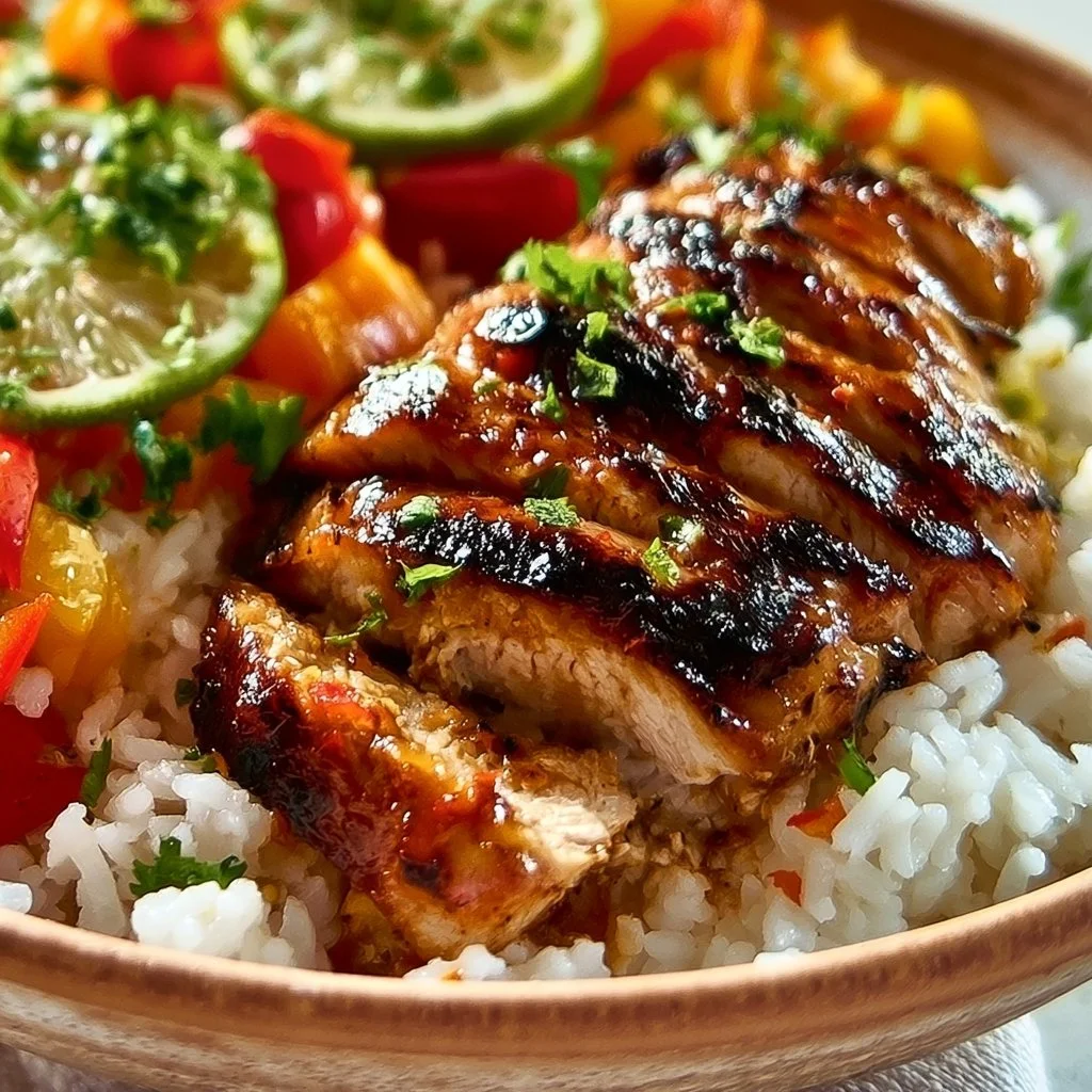 Healthy Greek Chicken Bowls for meal prep with fresh vegetables and seasoning