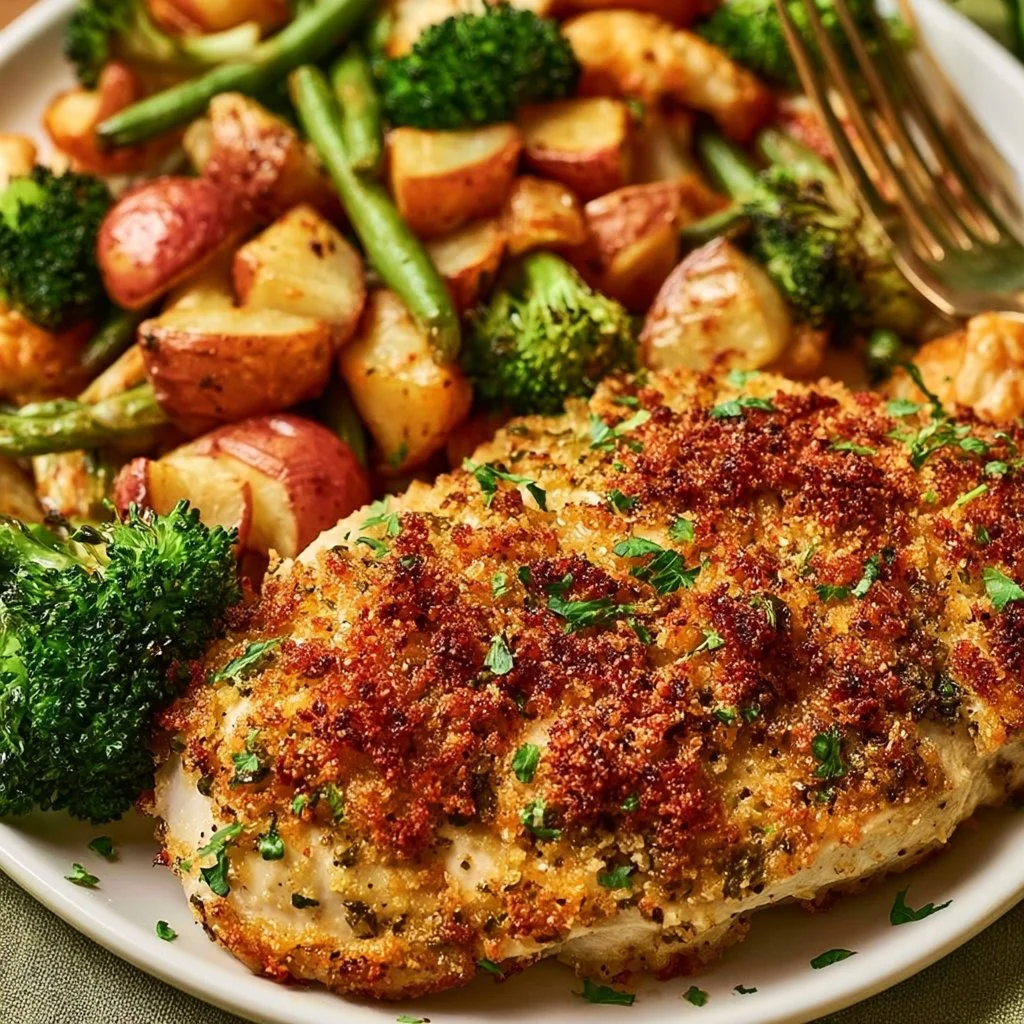 Parmesan Crusted Chicken Sheet Pan Dinner 2 Parmesan Crusted Chicken Sheet Pan Dinner Recipe | Family dinner ideas sheet pan, Healthy family dinners sheet pan, Sheet pan meals for family