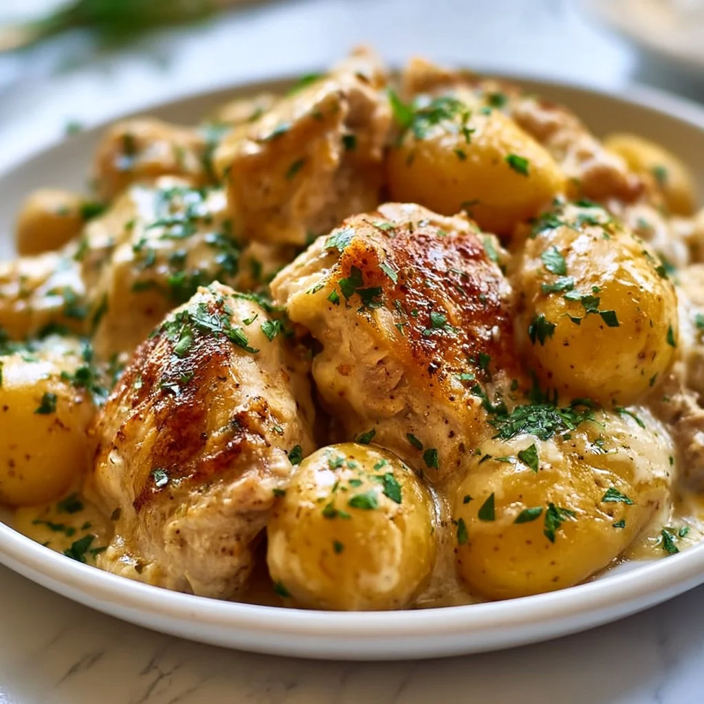 Slow Cooker Cheesy Ranch Chicken dish served on a plate with a side of vegetables