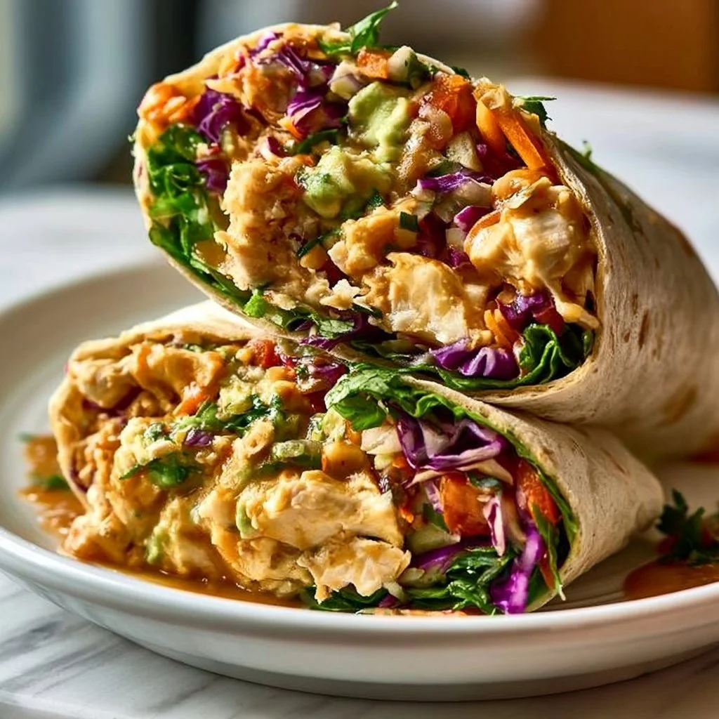 Thai Peanut Chicken Wraps