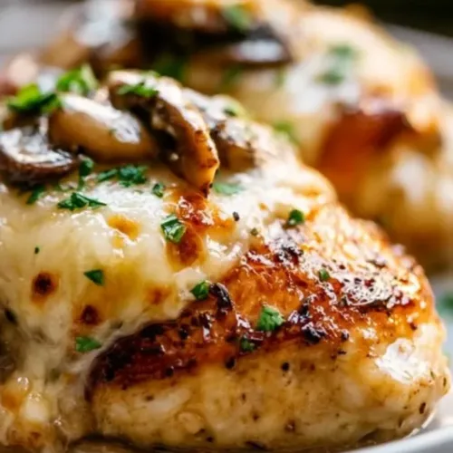 Cheesy Garlic Butter Mushroom Stuffed Chicken 3 Cheesy Garlic Butter Mushroom Stuffed Chicken 1