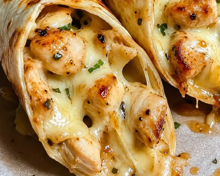 Cheesy Garlic Chicken Wraps