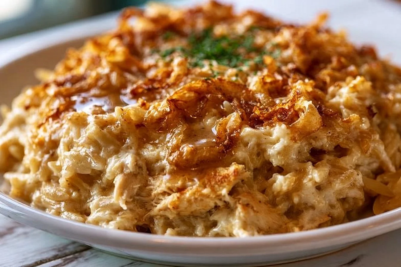 Chicken French Onion Orzo Casserole 2 French Onion Chicken Orzo Casserole