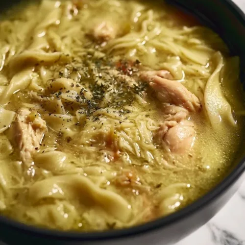 Chicken Noodle Soup Recipe From Scratch 3 Bowl of homemade chicken noodle soup with fresh ingredients.