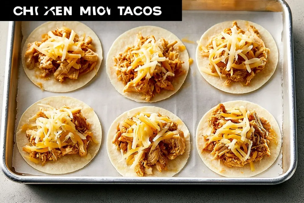 Delicious homemade chicken tacos topped with fresh ingredients