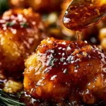 Chicken thighs cooked in honey garlic sauce, served on a plate.