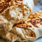 Delicious chicken wrap recipe with fresh ingredients wrapped in a tortilla