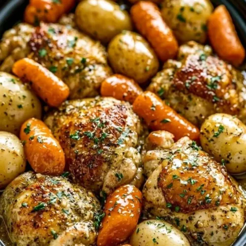 Crockpot Garlic Herb Chicken with Veggies 1