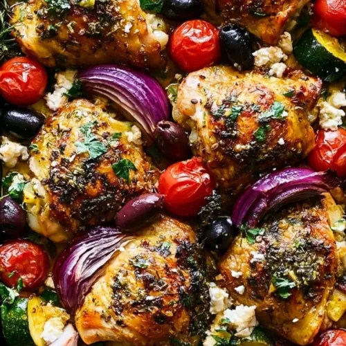 Easy Greek Chicken Sheet Pan Dinner 3 Easy Greek Chicken Sheet Pan Dinner 1