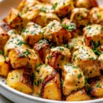 Delicious Garlic Parmesan Chicken served with roasted potatoes