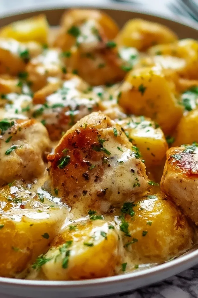 Delicious Garlic Parmesan Chicken served in a crockpot