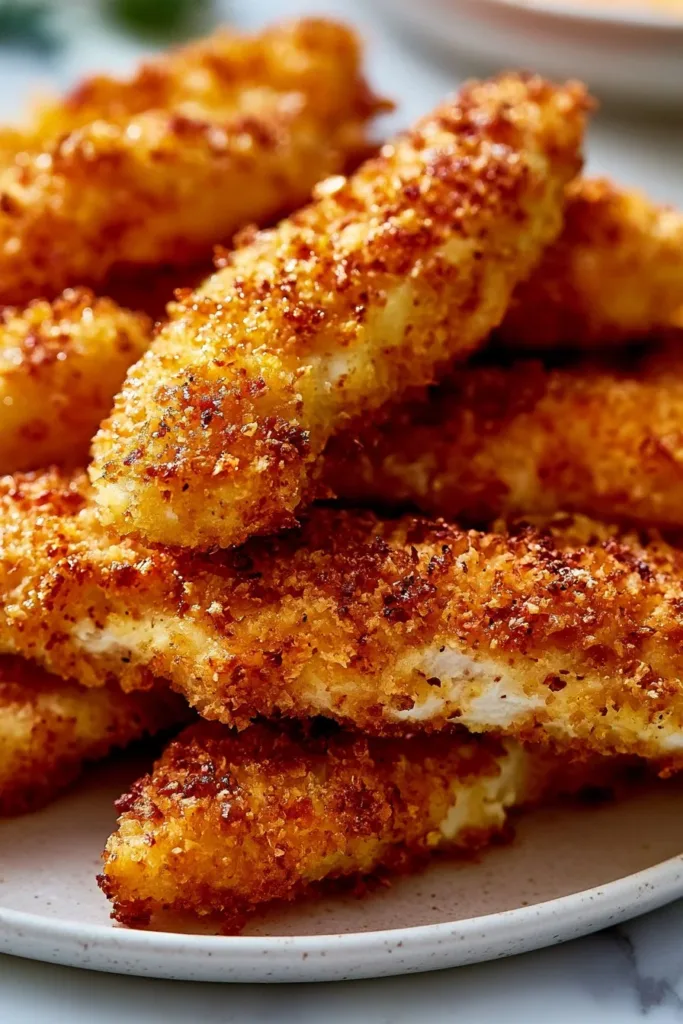 Homemade baked chicken tenders served with dipping sauce