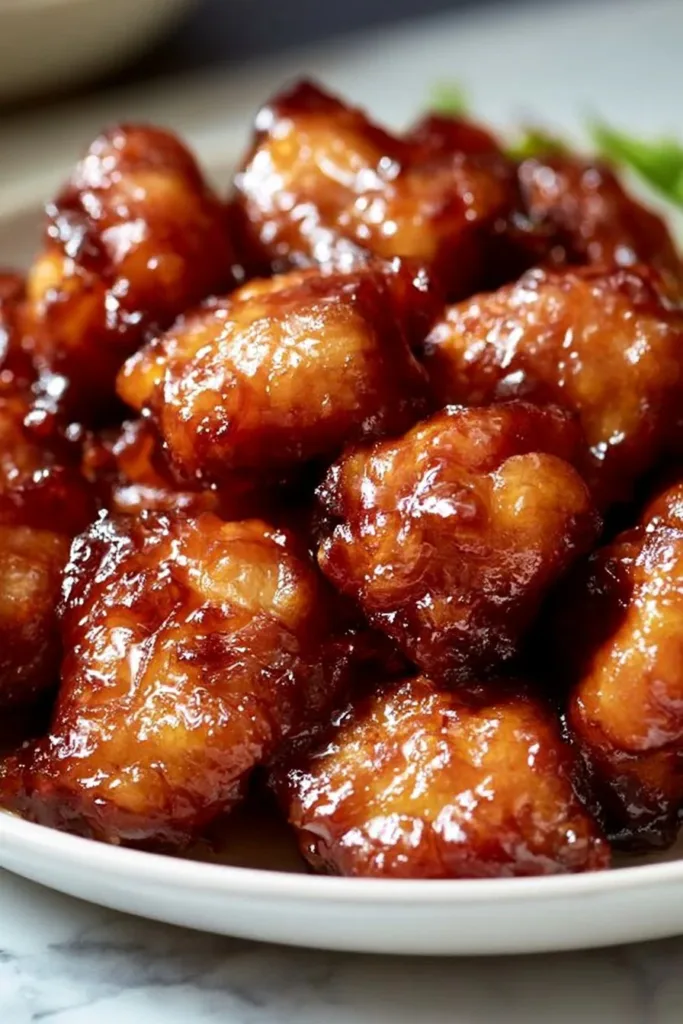 Delicious honey glazed chicken served with vegetables on a plate