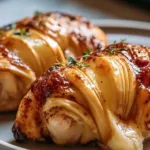 Maple glazed apple and brie stuffed chicken dish