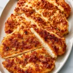 Baked Ranch Chicken served with vegetables on a plate