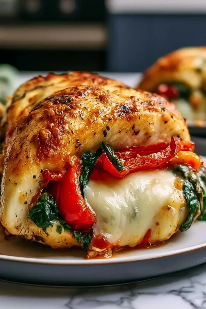 Savory stuffed chicken recipe with herbs and cheese filling