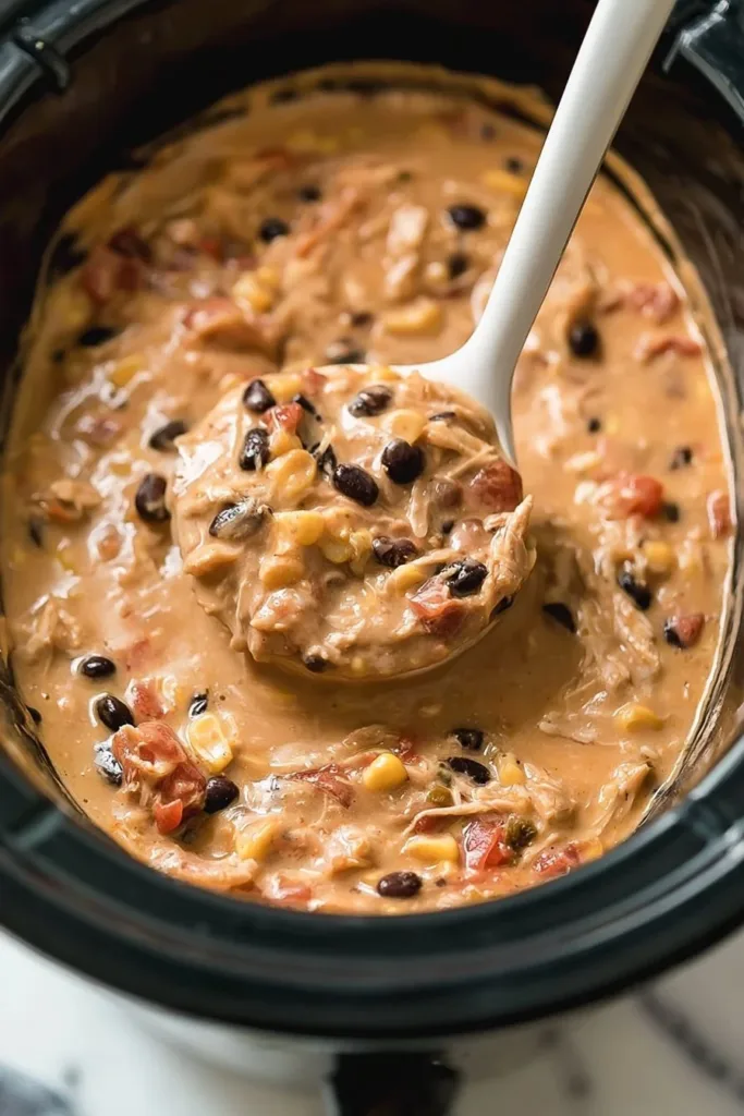 Slow Cooker Tex Mex Shredded Chicken garnished with cilantro
