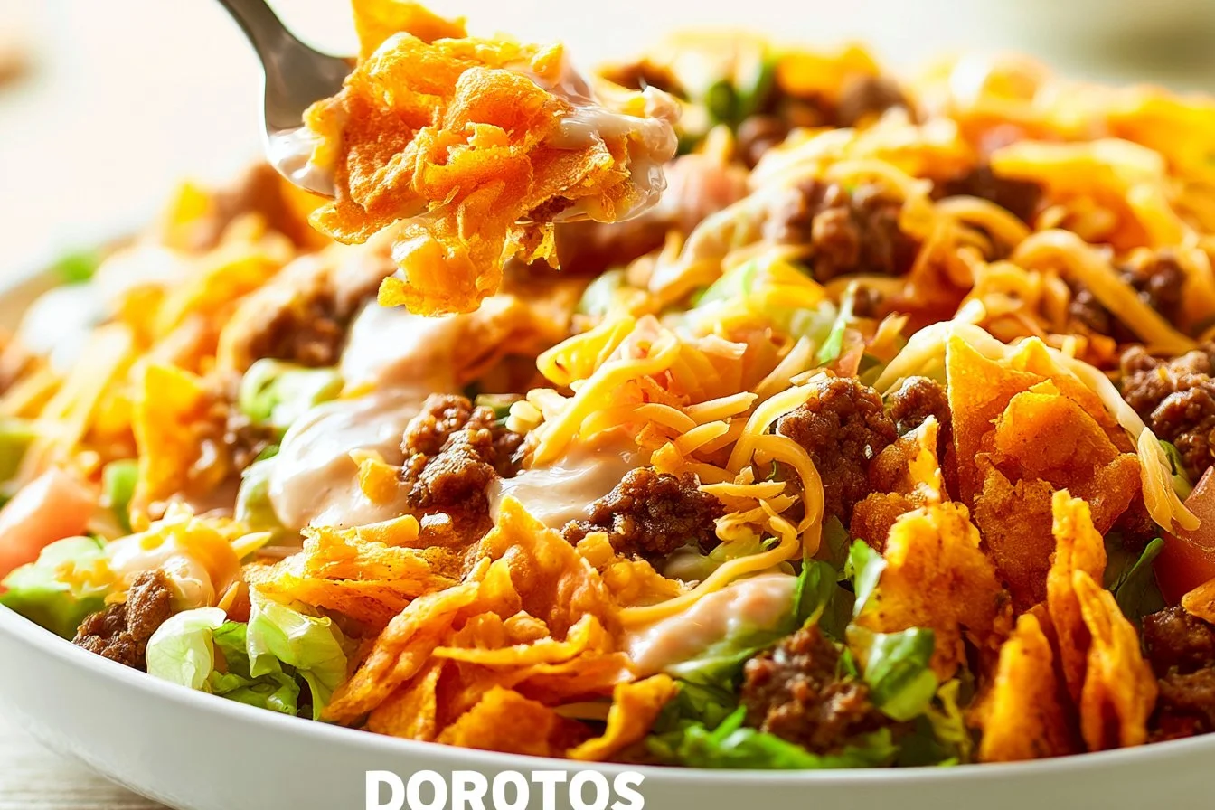 Taco Salad with Doritos and Cheese 2 Doritos Taco Salad Recipe | Easy doritos salad, Taco salad with doritos and cheese, Chicken fajita taco salad