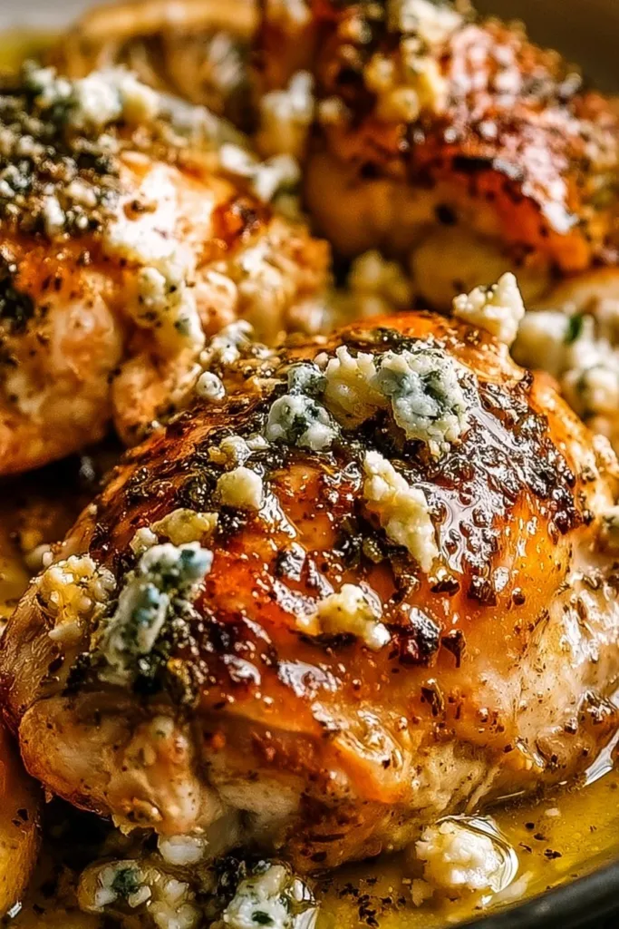 Delicious Greek Lemon Chicken with Feta garnished with herbs