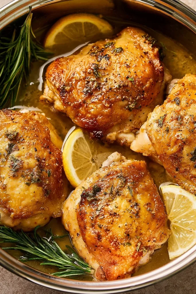 Delicious Lemon Chicken cooked in an Instant Pot with herbs and spices
