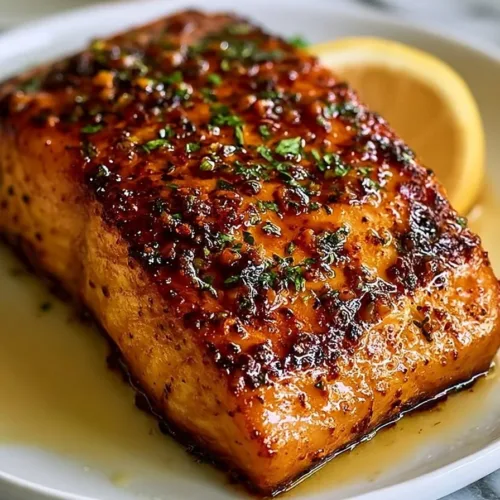 Salmon Cajun Honey Butter Recipe 3 Delicious Salmon Cajun Honey Butter served on a plate.